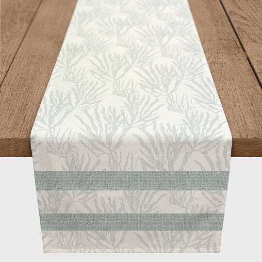 Coral & Stripe Cotton Twill Runner
